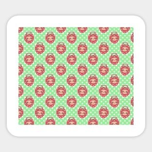 Strawberry Sloth Face Pattern Sticker